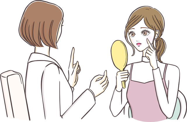 クリニックでカウンセリングを受ける女性